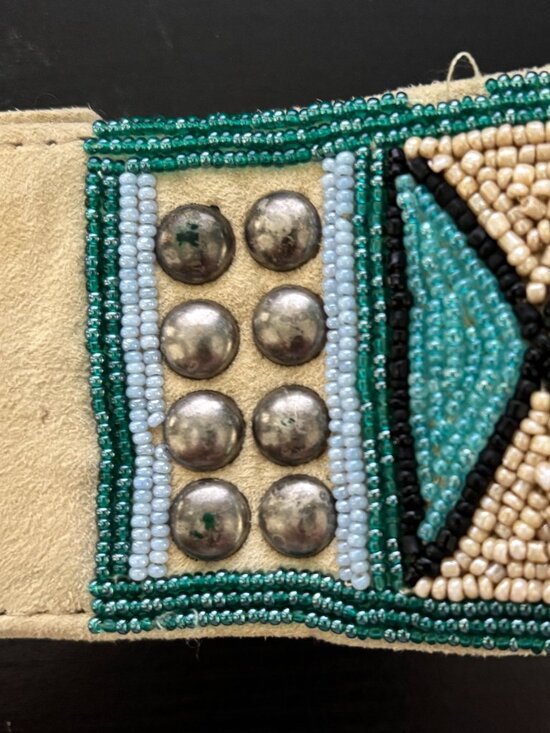 Double D Ranch Beaded Suede Belt Size 36 main image 7